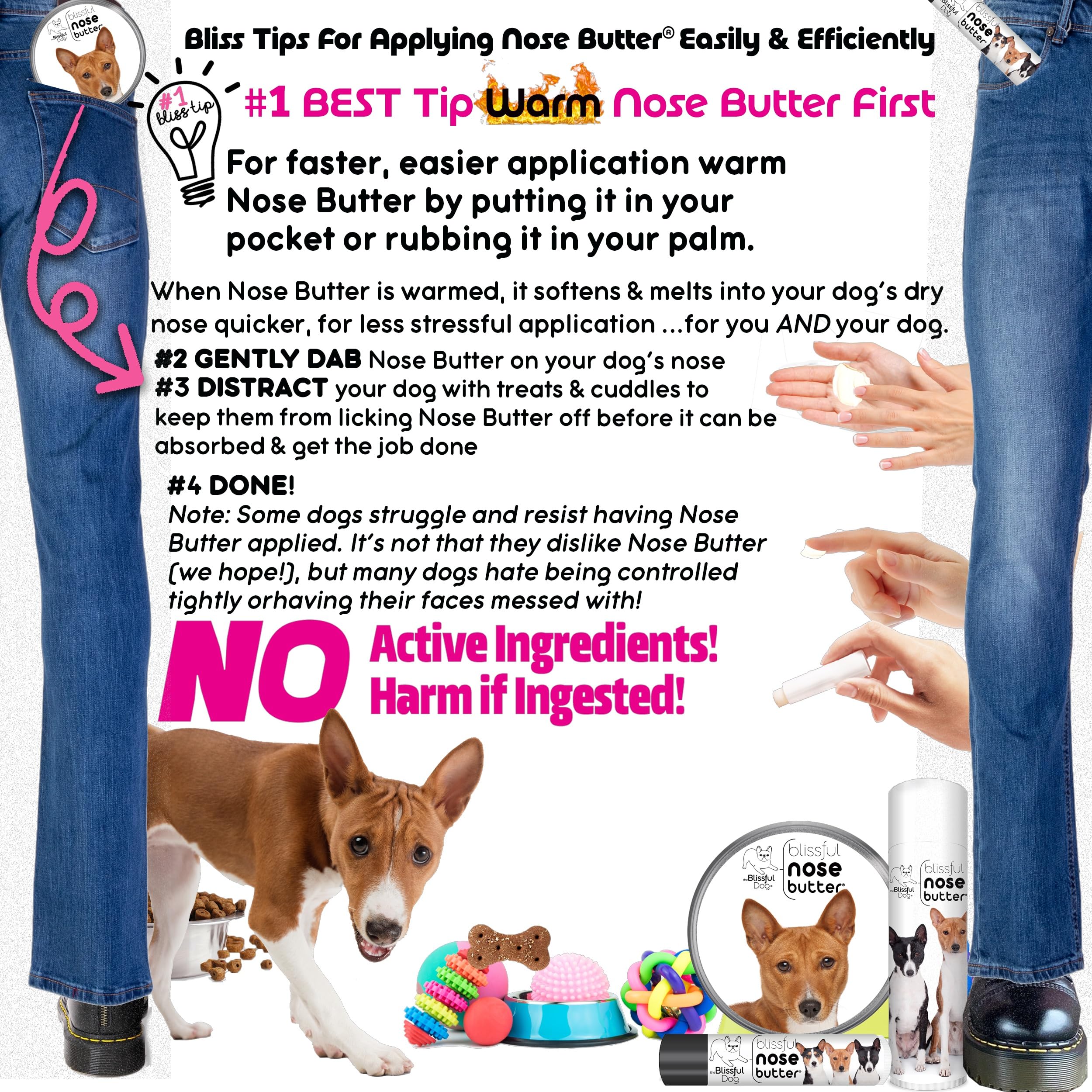 The Blissful Dog Basenji Unscented Nose Butter - Dog Nose Butter, 4 Ounce